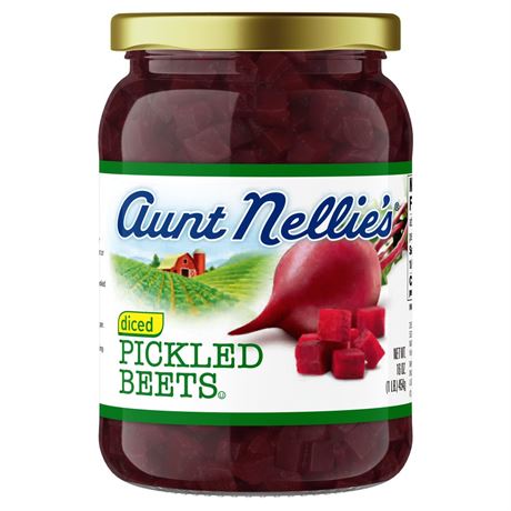 Aunt Nellie's Pickled Diced Beets - 16oz Glass Jar