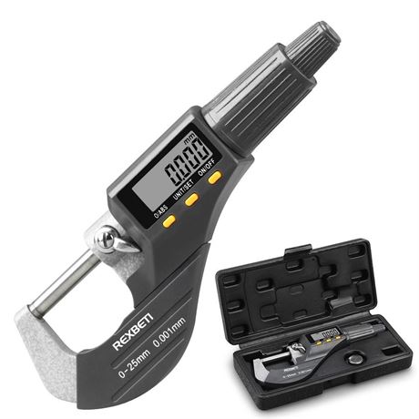 REXBETI Digital Micrometer, Professional Inch/Metric Measuring Tools
