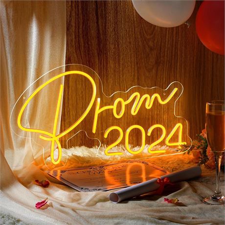 Prom 2024 LED Neon Sign 20 x 10.6 Inch Graduation Party Decorations Congrat
