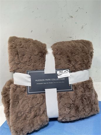 Hudson Park Collection Sheepskin Faux Fur Throw Blanket - Exclusive