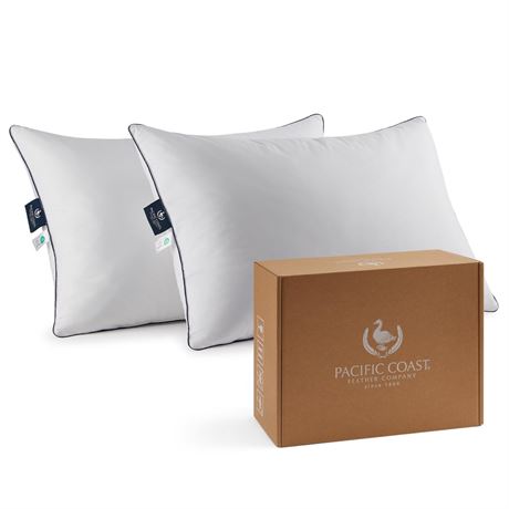 Pacific Coast Bed Pillow, Luxury Hotel Goose Feather and Down Firm Pillow for