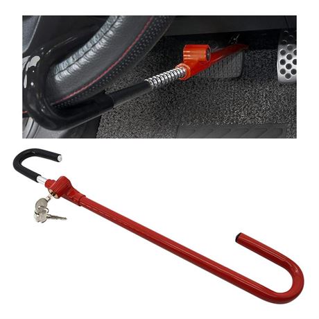 Car Steering Wheel Brake Lock, Auto Anti-Theft Hook Lock Brake Pedal Lock, Car