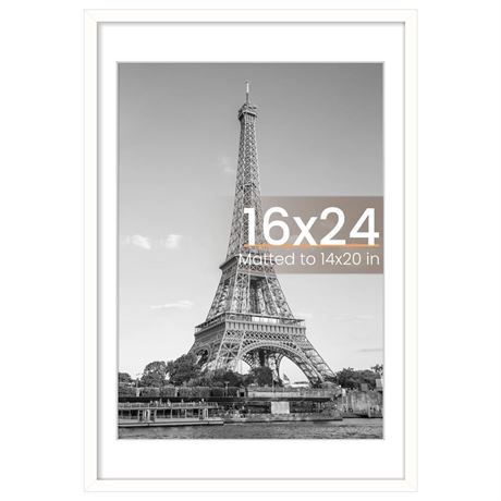 upsimples 16x24 Picture Frame, Display Pictures 14x20 with Mat or 16x24 Without