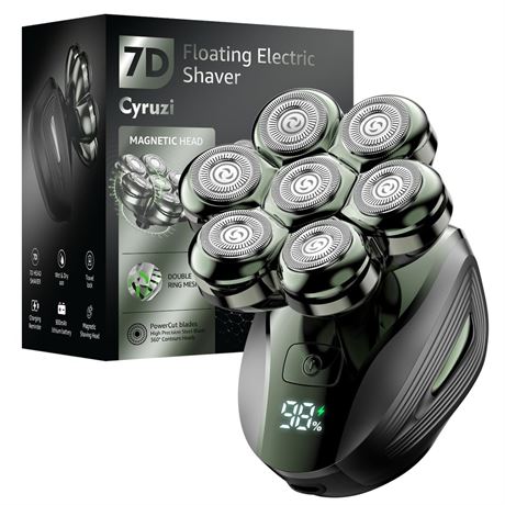 Cyruzi Head Shavers for Bald Men: 7D Floating Electric Razor with Magnetic