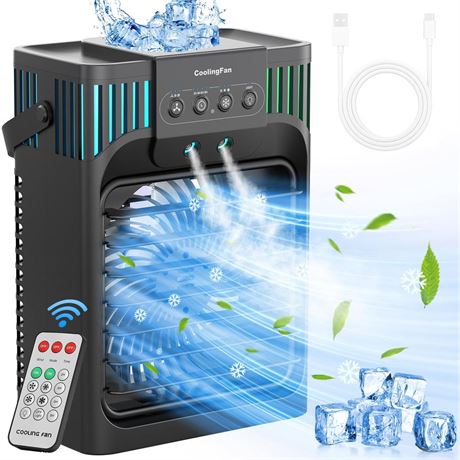 Portable Air Conditioners, Evaporative Air Cooler with Remote, 3 Speed Humidify