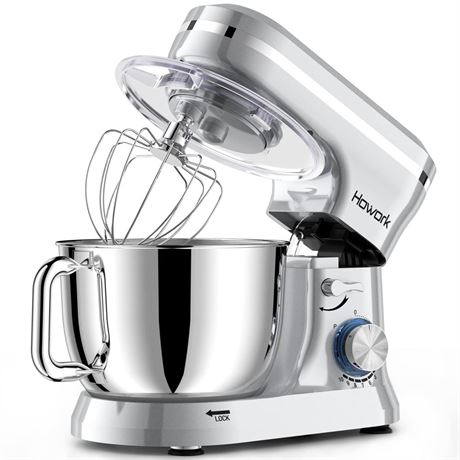 HOWORK Electric Stand Mixer,10+p Speeds With 6.5QT Stainless Steel Bowl,Dough