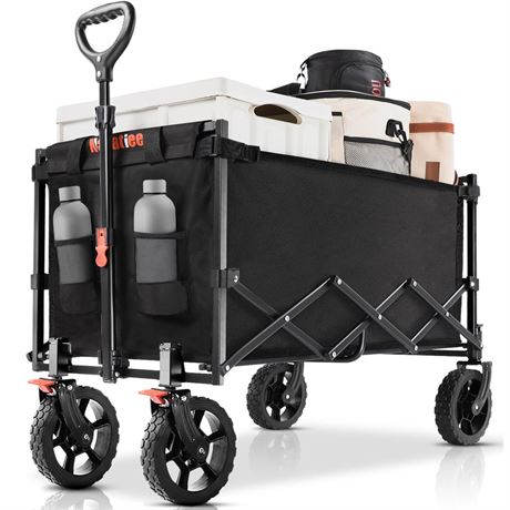 Navatiee Wagon Cart Heavy Duty Foldable, Collapsible Wagon with Smallest