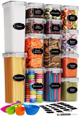 Chef's Path Kitchen Storage Box – Set of 14 Airtight Food Containers – Kitchen