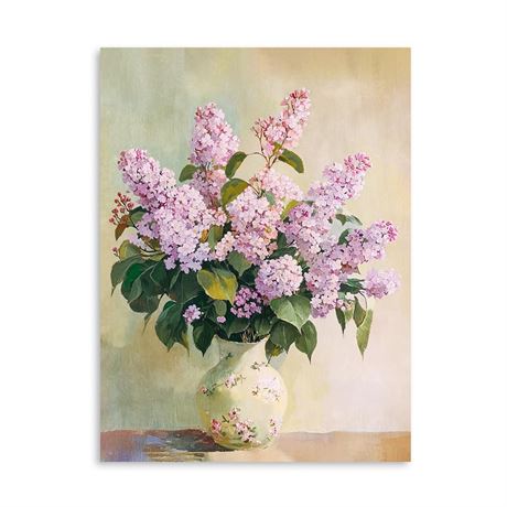 Kunstorner Vintage Flower Vase Painting Canvas Floral Canvas Wall Art Decor for