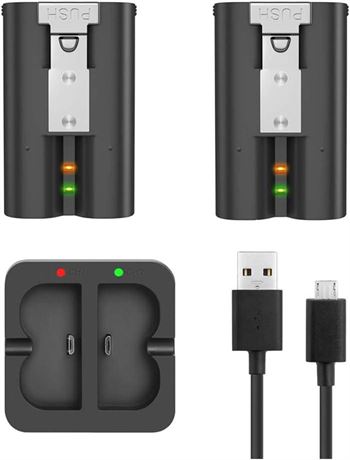 Charging Station and 2 Packs Rechargeable 3.65V Lithium-Ion Battery Battery