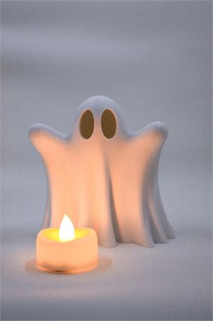 LED Tea Light Halloween Ghost Decoration, Candle Holder for Home, Office, Party