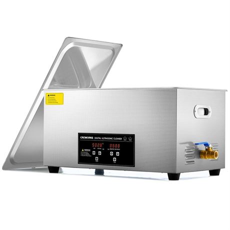 CREWORKS 22L Digital Ultrasonic Cleaning Machine with Heater and Timer, 480W