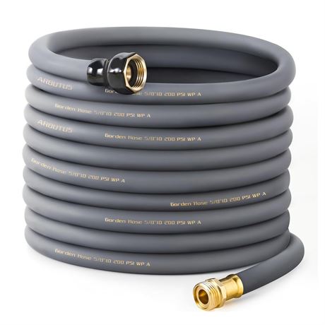 Garden Hose 5/8" x 100ft Brass Rubber Heavy Duty Water Hose 600 PSI Burst