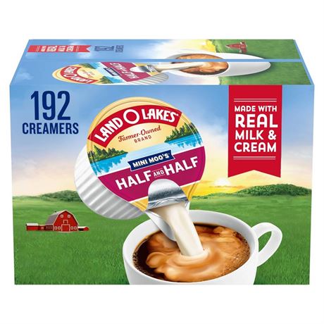 OFFSITE Land O Lakes Mini Moo’s Half & Half Creamer Singles, Shelf-Stable, 192