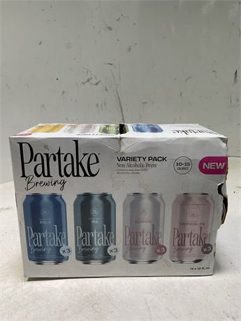 Partake Brewing Craft Non Alcoholic Beer, Variety Pack x 12 Fl Oz Cans - Low