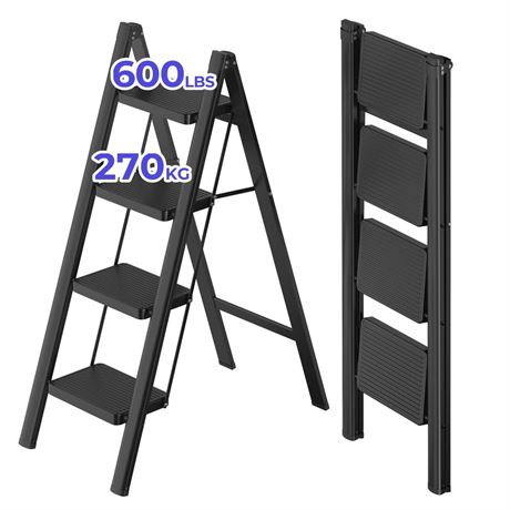 JOISCOPE 4 Step Ladder,Lightweight Folding Step Stool with Anti-Slip Pedal,600