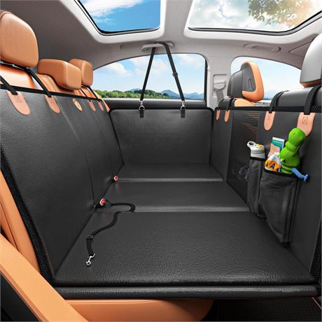 Back Seat Extender for Dogs - Waterproof Dog Car Seat Cover for Back Seat with