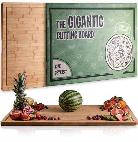 Gigantic Extra Large Cutting Board for Kitchen 36 X 24 by Grizzly Living -