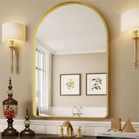 Bathroom Mirror, 24x36 Inch Wall Mirror for Bathroom Arched Mirrors Brushed