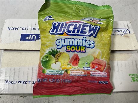 HI-CHEW GUMMIES Candy Bag of 8  4.23 oz each, Mango Peach Strawberry Gummy