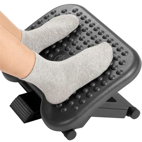 HUANUO Adjustable Desk Footrest, Foot Rest for Under Desk at Work with Massage,