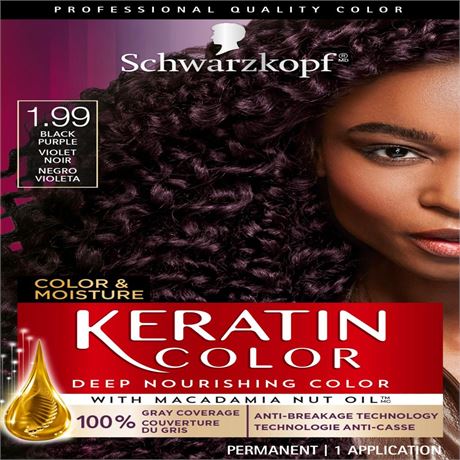 Schwarzkopf Keratin Permanent Hair Color, 1.99 Black Purple | CVS