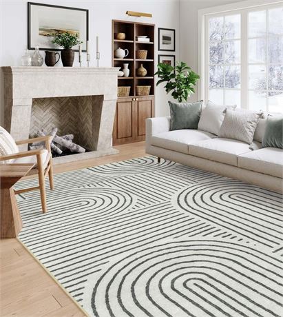 Lahome Abstract 8x10 Area Rugs for Living Room Bedroom, SoftWashable Rugs 8x10