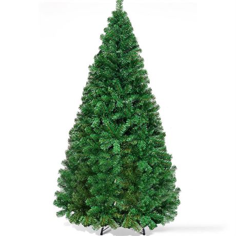 Goplus 6FT Artificial Christmas Tree Xmas Pine Tree with Solid Metal Legs