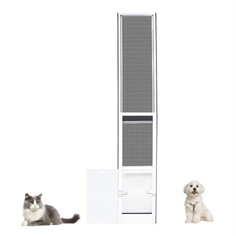 TIMOSS Dog Door for Sliding Glass Door, Patio Pet Door with Magnetic Closing