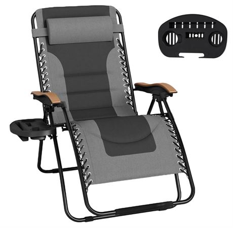 MFSTUDIO Zero Gravity Chairs, Oversized Patio Recliner Chair, Padded Folding