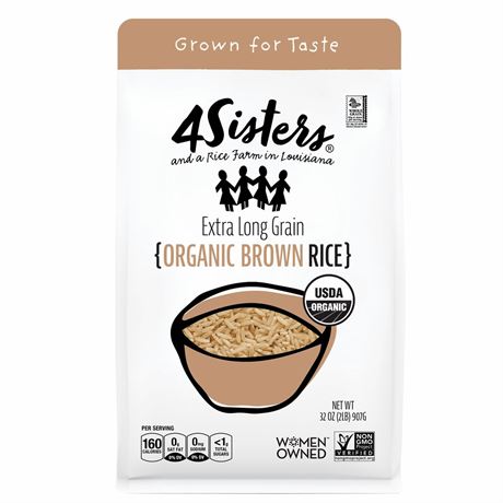 4Sisters Long Grain Organic Brown Rice, 32 oz