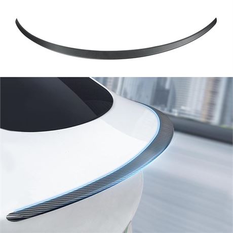 ThinSGO for Tesla Model Y Matte Real Carbon Fiber Spoiler Trunk Lip Spoiler