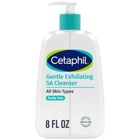 CETAPHIL Gentle Exfoliating SA Face Cleanser, Foaming Gel Cleanser with