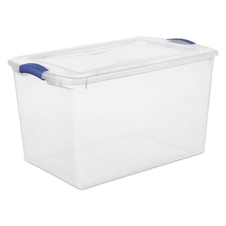 Clear Plastic Latch Box, Blue Latches