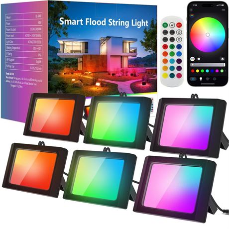 OFFSITE LED Flood Light Outdoor, 48W RGBW Outdoor Flood Lights Color Changing