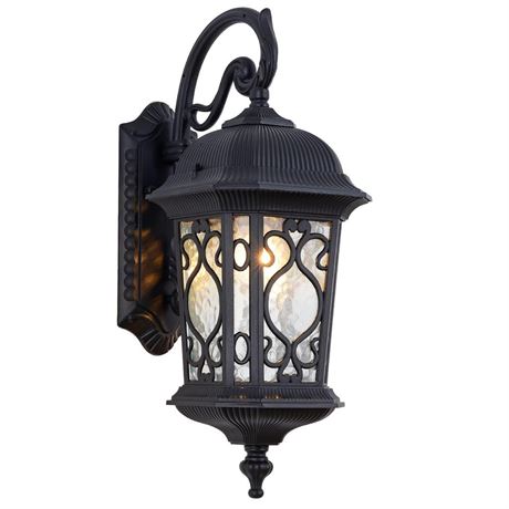 NLIEOPDA Large Outdoor Wall Light 20.87 H Black Waterproof Outside Wall Sconce