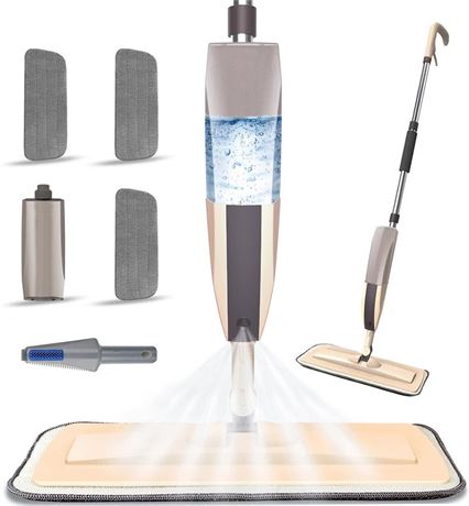 Microfiber Spray Mop for Floor Cleaning, Dry Wet Wood Floor Mop with 3 pcs