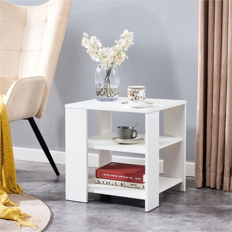 OFFSITE Side Table Bedroom, Square Side Table,Simple Style Design,3-Tier End