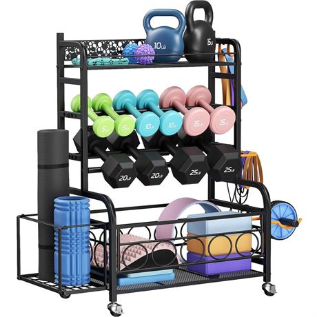 Weight Rack for Dumbbells, Dumbbell Rack Weight Stand, VOPEAK Home Gym Storage
