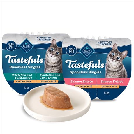 Blue Buffalo Tastefuls Spoonless Singles Variety Pack, Wet Cat Food Pate,