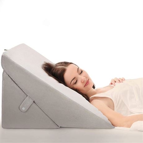 OasisSpace Bed Wedge Pillow, Adjustable Folding Memory Foam Sleeping Pillow