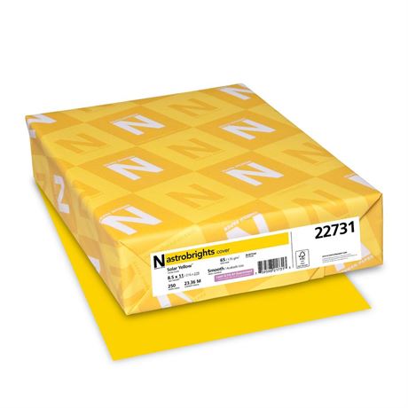 Astrobrights Cardstock Paper, 65 lbs, 8.5-inch x 11-inch, Solar Yellow,