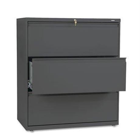 HON 800 Series Lateral File - 36" x 19.25" x 41" - Steel - 3 x File Drawer(s) -