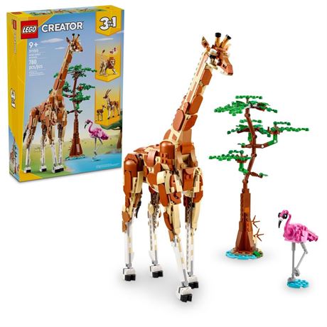 LEGO Creator 3 in 1 Wild Safari Animals, Rebuilds into 3 Different Safari