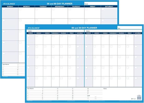 AT-A-GLANCE Wall Planner / Calendar, Undated, Erasable, 30/60-Day, 36 x 24,