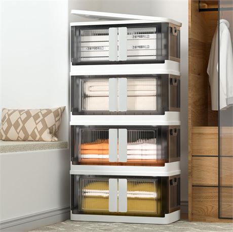 Closet Organizers and Storage 8.5 Gal, Storage Bins with Lids 4 Pack, Stackable