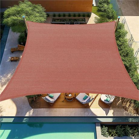 Shade&Beyond Sun Shade Sail Rectangular Curved Canopy Sail Shade Rust Red Sun