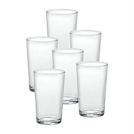 Duralex Unie 8.75 Ounce Clear Glass Drinkware Tumbler Drinking Glasses  Set of 6
