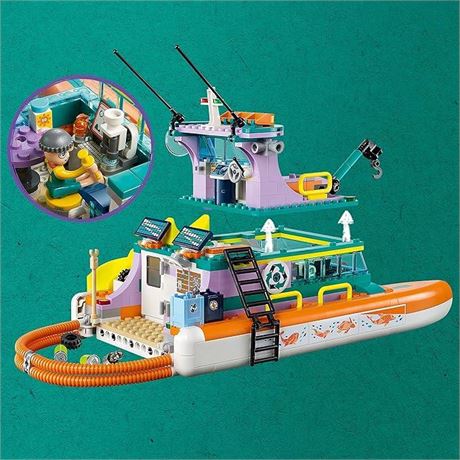 Lego Friends 41734 Sea Rescue Boat Toy Adventure Building Set - Multicolor