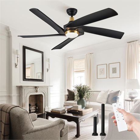 60 Inch Ceiling Fans with Lights and Remote,5 Blades Modern Large Ceiling Fan